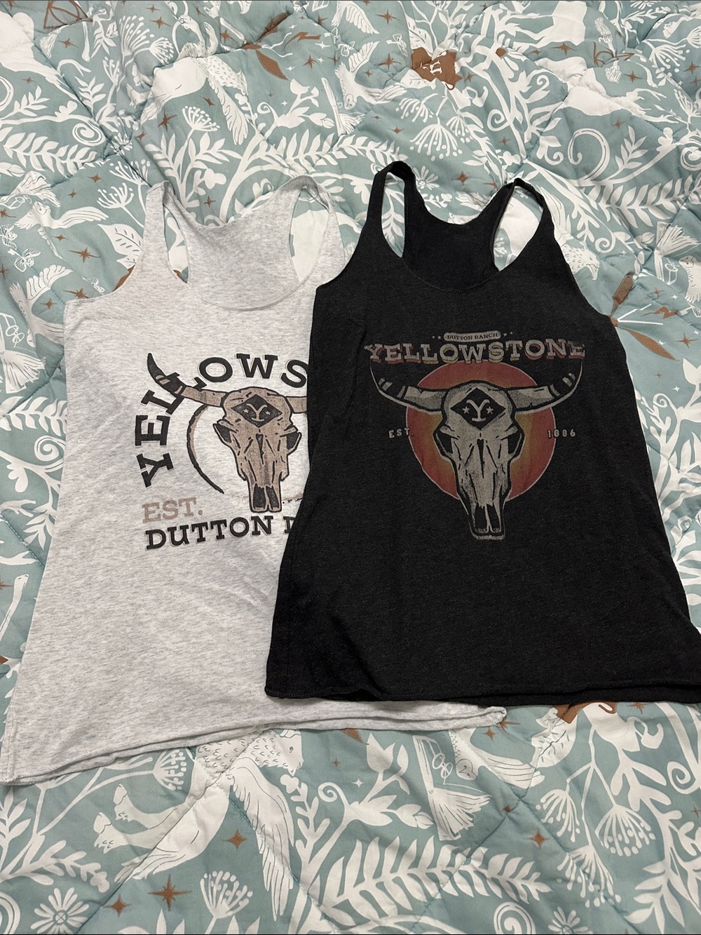 Graphic Racerback Tank Top - Black and Light Gray bundle